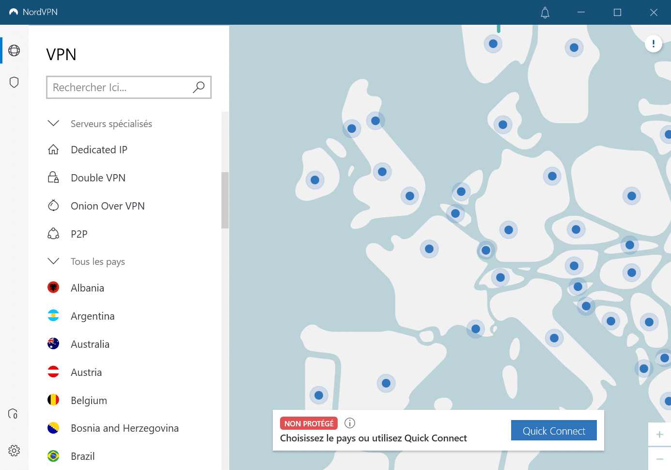 choisir son pays sur nordvpn 2023