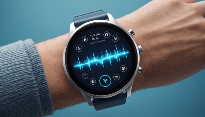 Montre connectée affichant une icône de son représentant le résumé de conversation par intelligence artificielle
