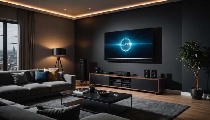 Vidéoprojecteur 4K triple laser RGB BenQ dans un salon home cinéma