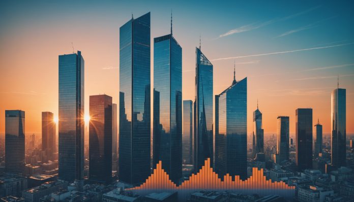 Illustration économique représentant les entreprises françaises et les indicateurs financiers en 2026