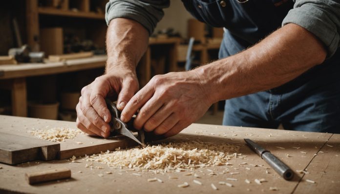 Artisan au travail dans un atelier, illustration de la réforme de la nomenclature artisanale