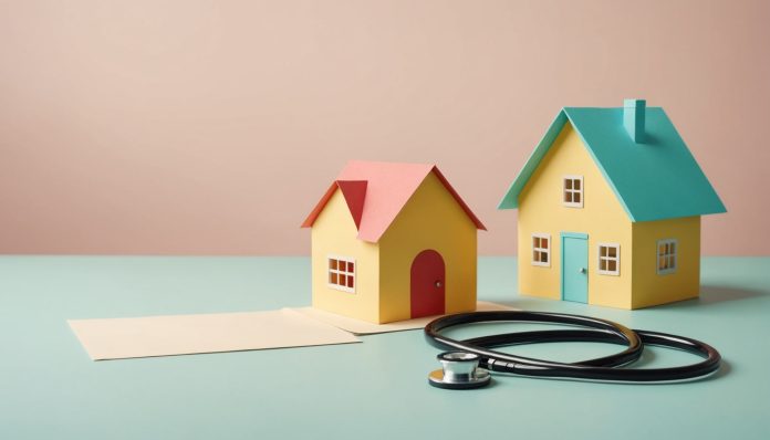 Illustration générée par IA sur le thème de la mutuelle santé et de la protection santé