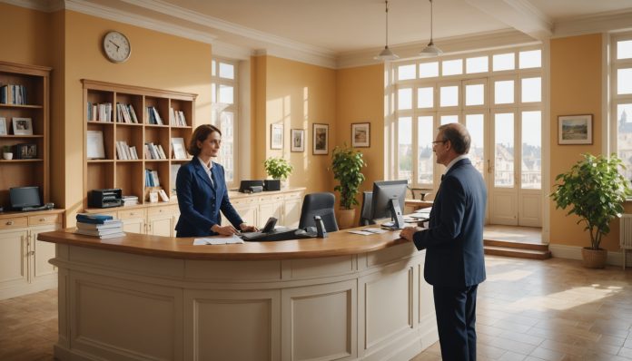 Conseiller de proximité aidant un usager pour ses démarches administratives