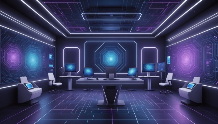 Illustration abstraite d'un studio de conception de produits d'intelligence artificielle