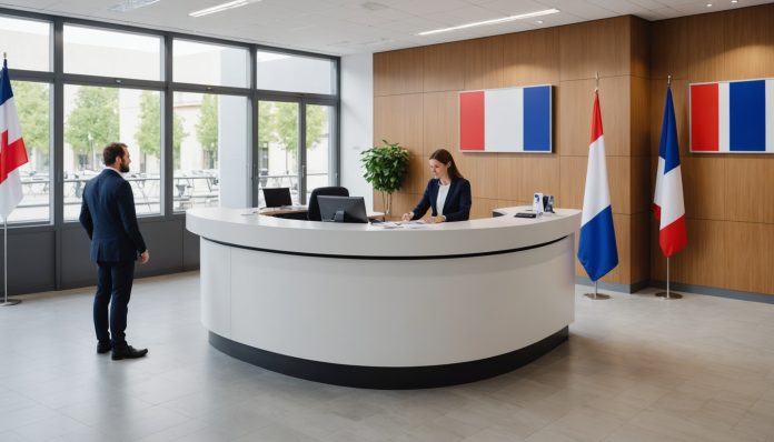 Illustration d'un accueil de service public de proximité en France